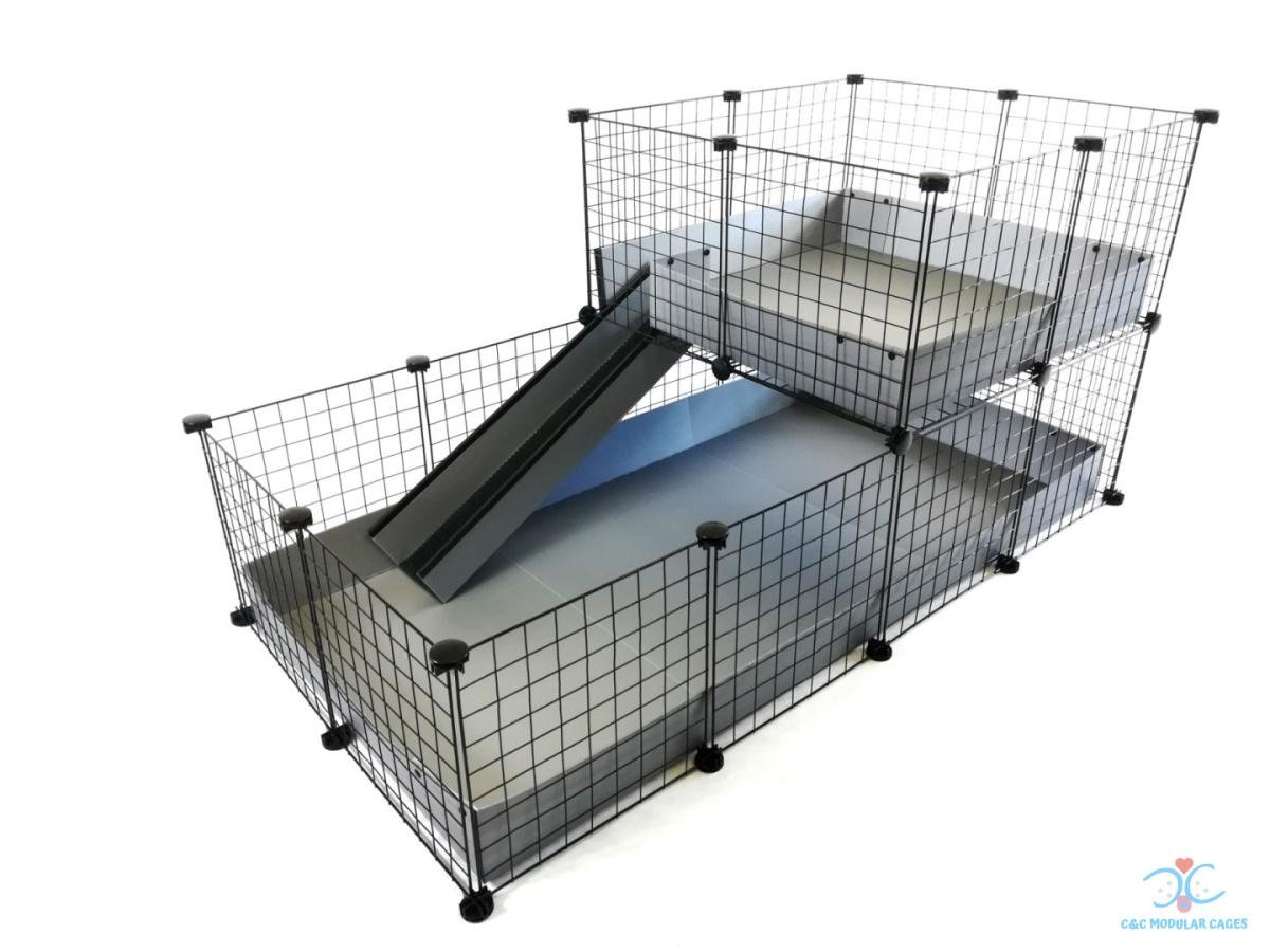 Klatka piętrowa modułowa C&C Cage 4x2 + Piętro 2x2 + Rampa dla świnki morskiej królika Klatka piętrowa modułowa C&C Cage 4x2 + Piętro 2x2 + Rampa dla świnki morskiej królika