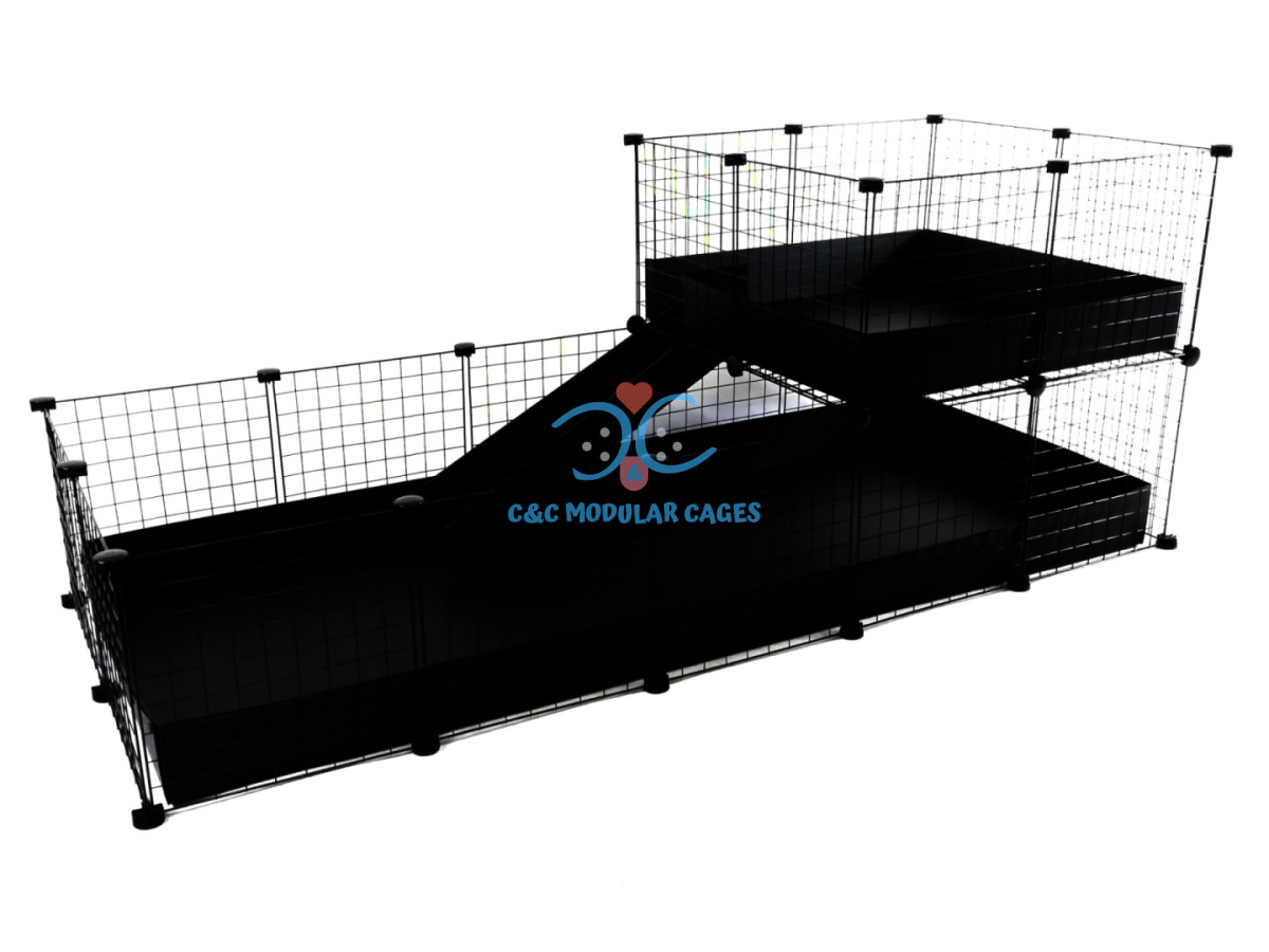 Piętrowa klatka dla królika C&C Cage 5x2 + Piętro 2x2 + Rampa dla świnki morskiej królika