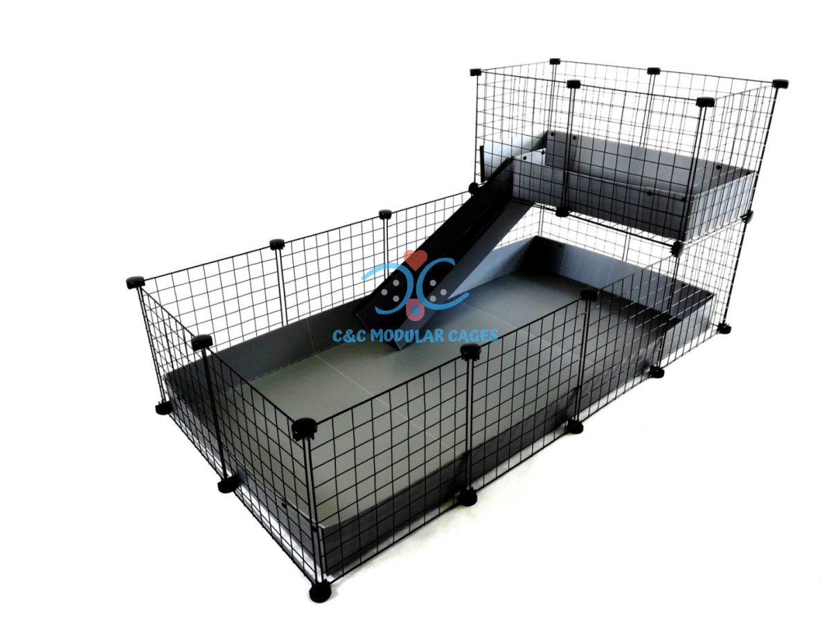 Klatka modułowa C&C Cage 4x2 + Piętro 2x1 + Rampa dla świnki morskiej królika